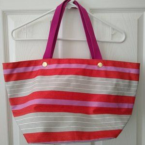 Fossil Key Per Coated Canvas Tote Stripes